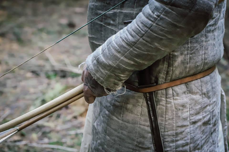 A close-up of a bow